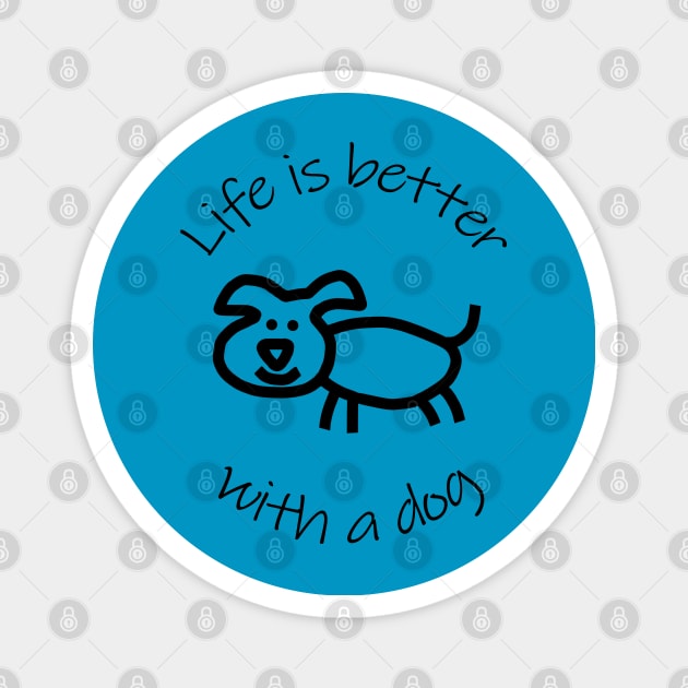 Life is Better with a Dog Animals Quote Magnet by ellenhenryart